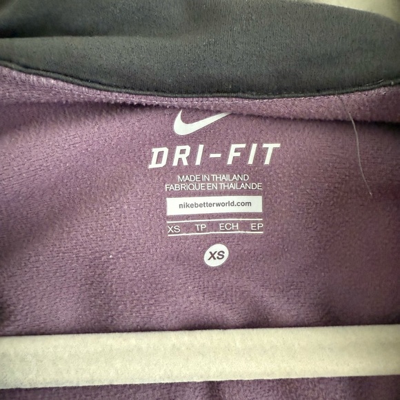 Women’s Nike Dri-Fit Long Sleeve Purple Pullover with Hood - Picture 3 of 5